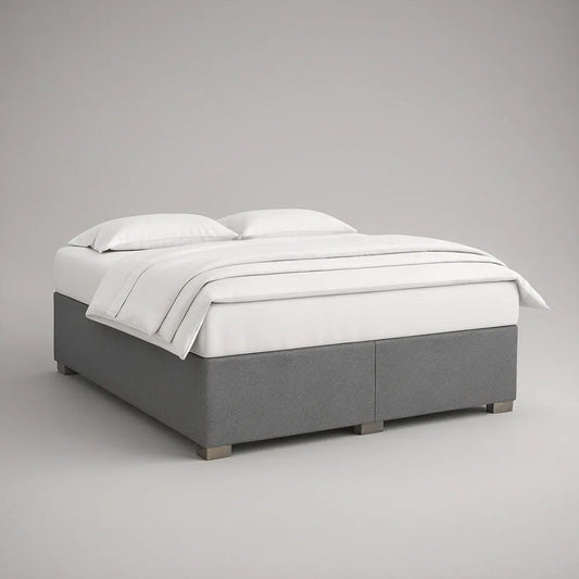 Queen Gray Upholstered Platform Bed Frame, 60 x 80 x 16 in