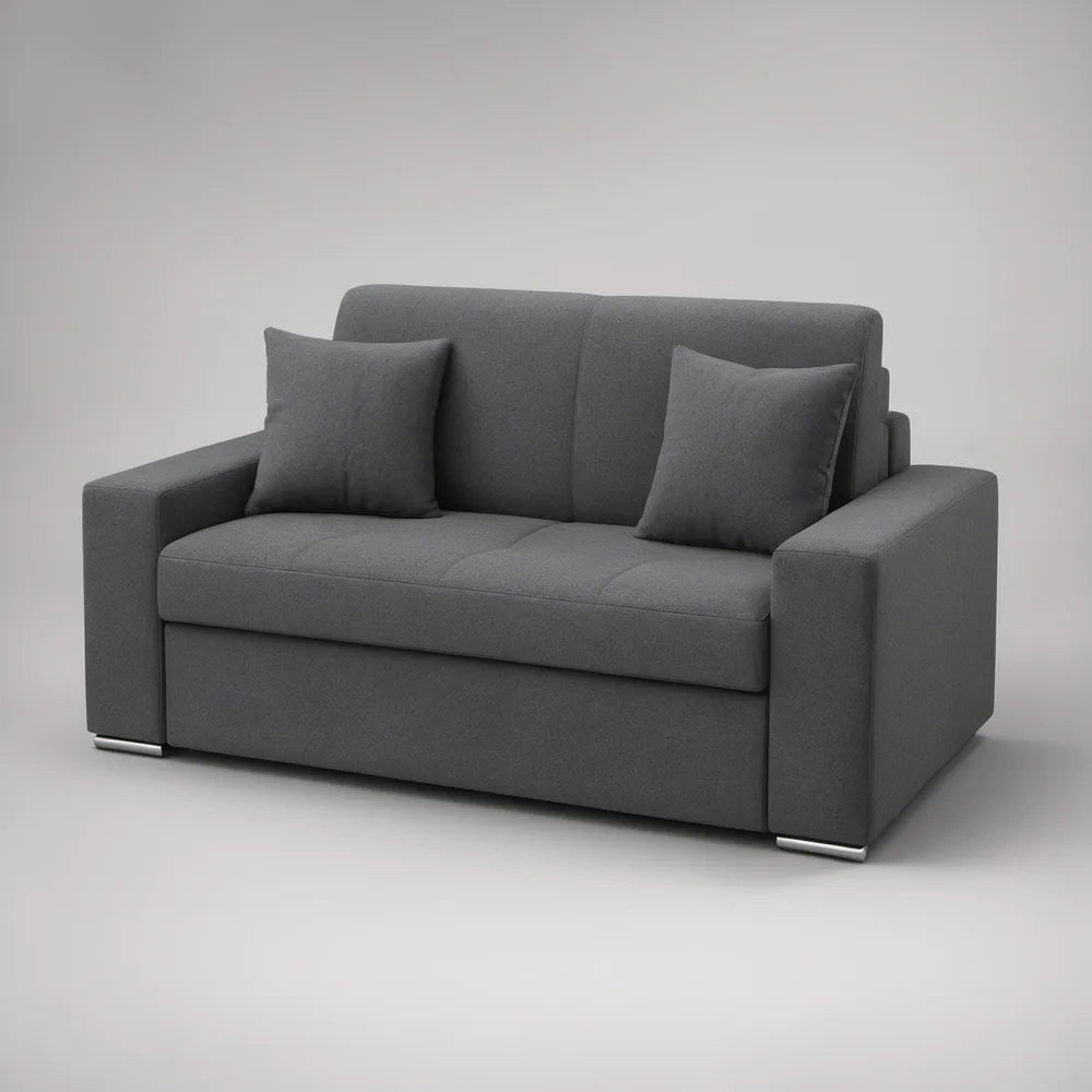 Gray Polyester Upholstered 2-Seat Loveseat, 63 in W x 35 in D x 34 in H
