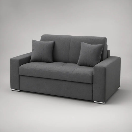Gray Polyester Upholstered 2-Seat Loveseat, 63 in W x 35 in D x 34 in H